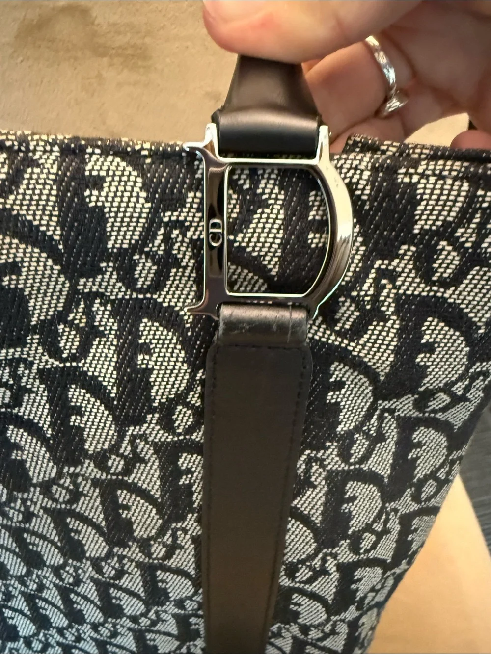 Christian Dior Black/Grey Diorissimo Canvas Vertical Tote Bag - Picture 7 of 16